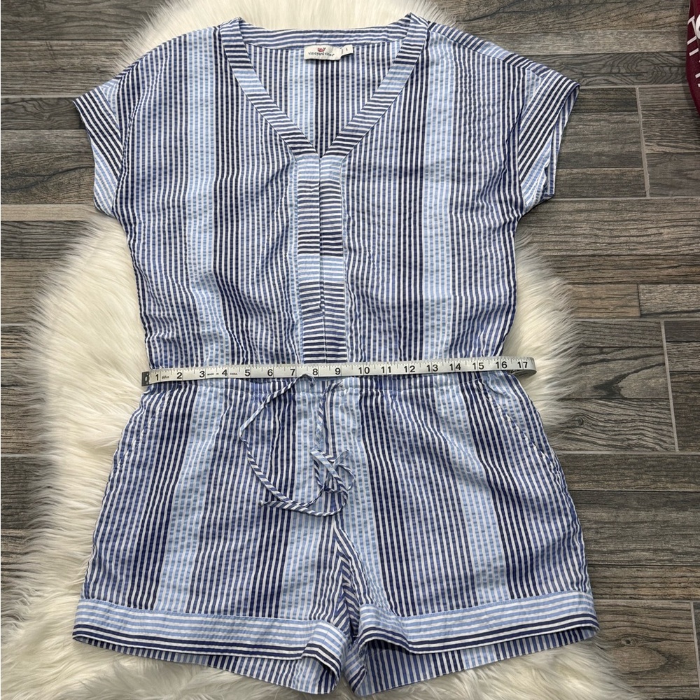 Vineyard Vines Blue and White Striped Romper - Picture 9 of 13